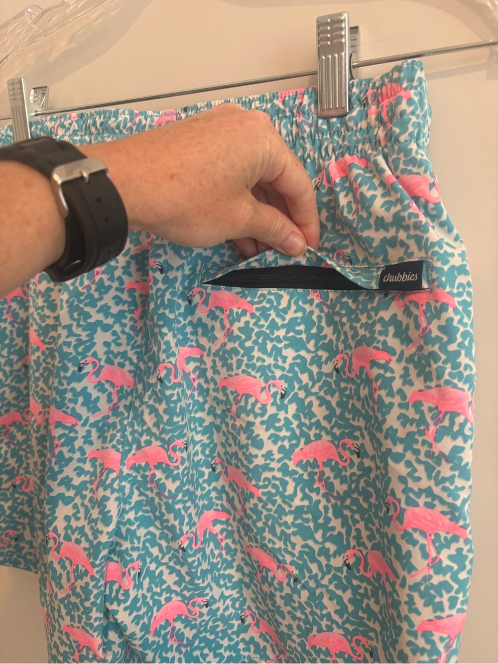 Chubbies swim shorts flamingo elastic pocket lining resort vacation beach small - Picture 5 of 7
